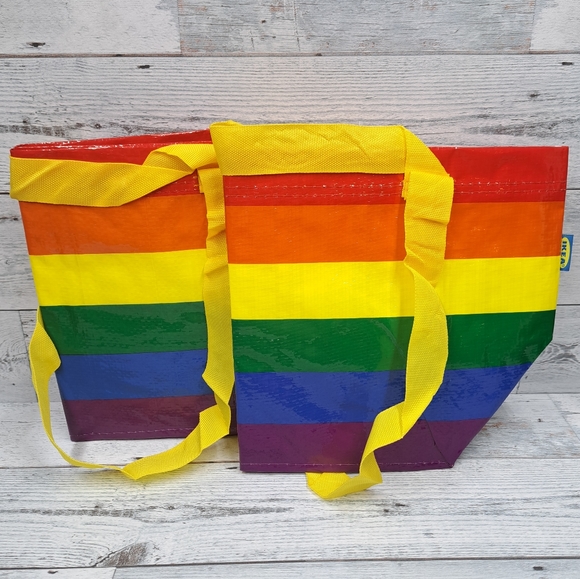 NWT Set of Two 2 Ikea Rainbow Carry All bags Small - Picture 8 of 8